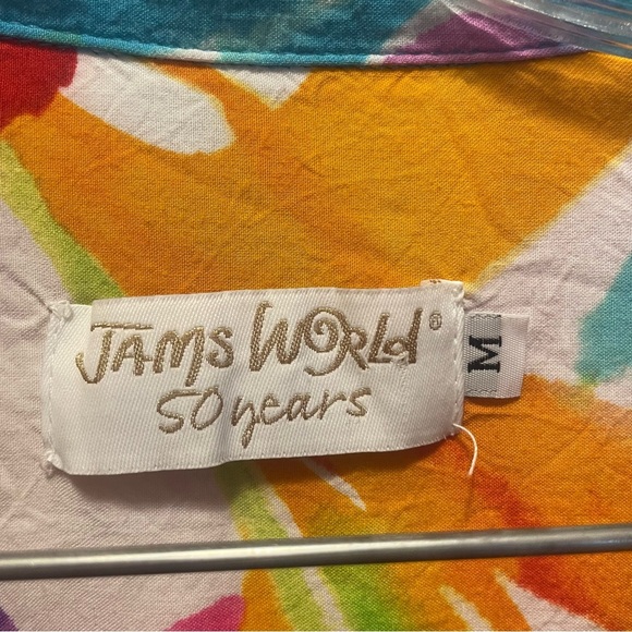 Jams World Floral Hawaiian Button Front Shirt W624-DRED DREAMLAND print Size M - Picture 5 of 8